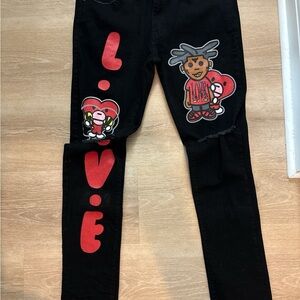 L.O.V.E. Apparel Men's Kodak Black Love Slim Fit Jeans